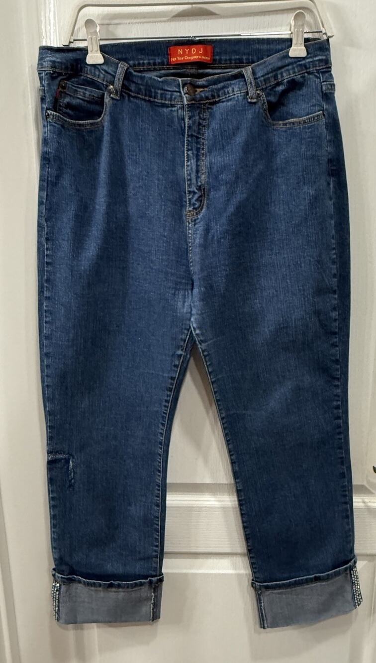 NYDJ Women’s Size 16 Cuff Cropped Stretchy Jeans Normcore Everyday